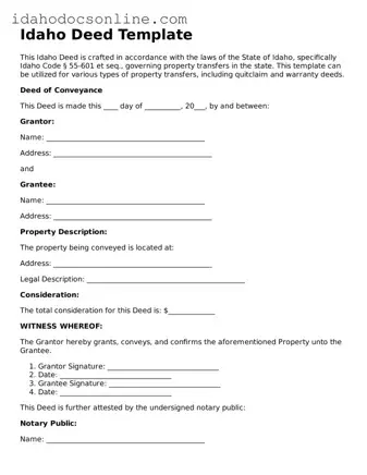 Free  Deed Form for Idaho