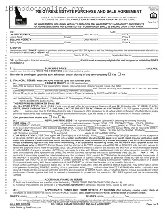Blank Idaho Re 21 PDF Form
