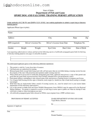 Blank Idaho Sp 113 PDF Form